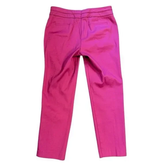 Larry Levine Slim Ankle Pants Sz. 8 Fuchsia Set In Waist Spring Stretch - Picture 3 of 6